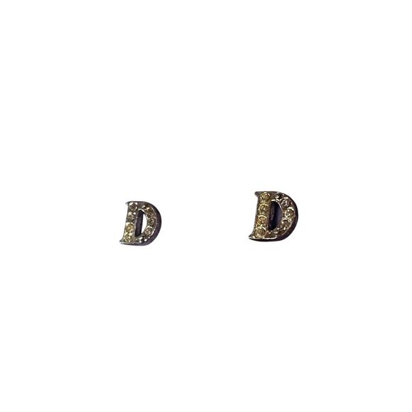 Avon Jewelry - Avon 2002 Y2K sliver‎ pave initial earrings D